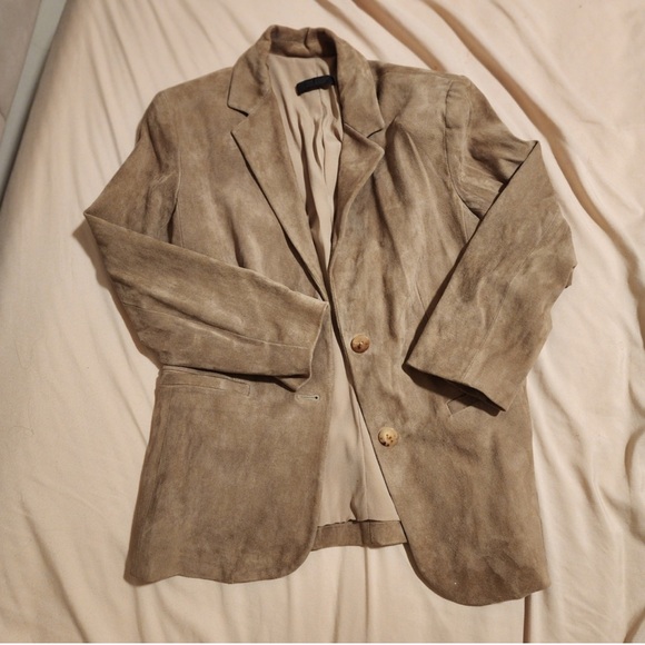 The Row Jackets & Blazers - The Row Tan Suede Blazer
